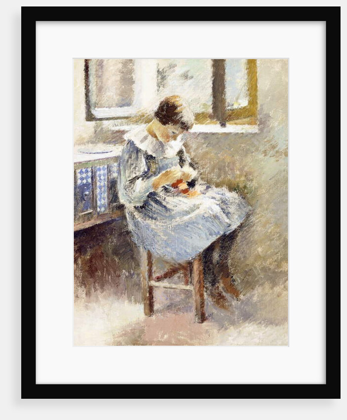 Girl Sewing by Theodore Robinson