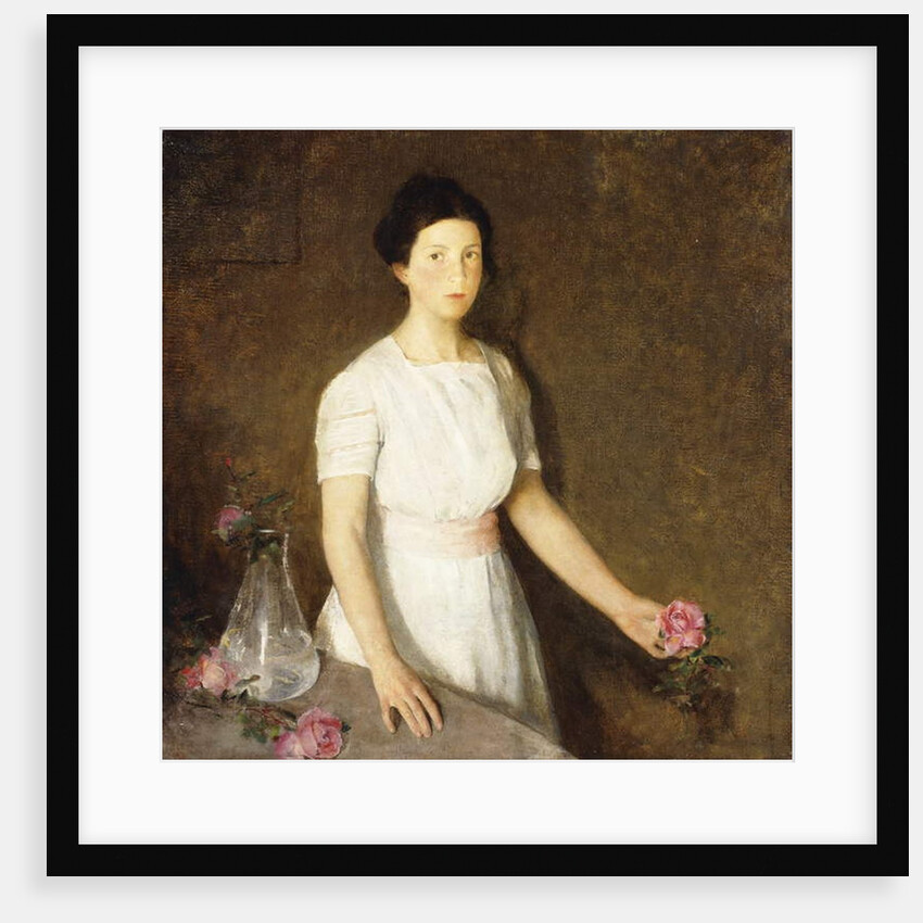 Girl with Red Rose by Charles Webster Hawthorne