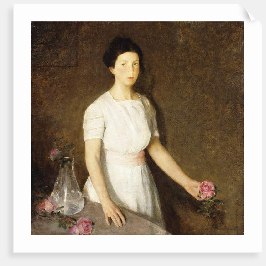 Girl with Red Rose by Charles Webster Hawthorne