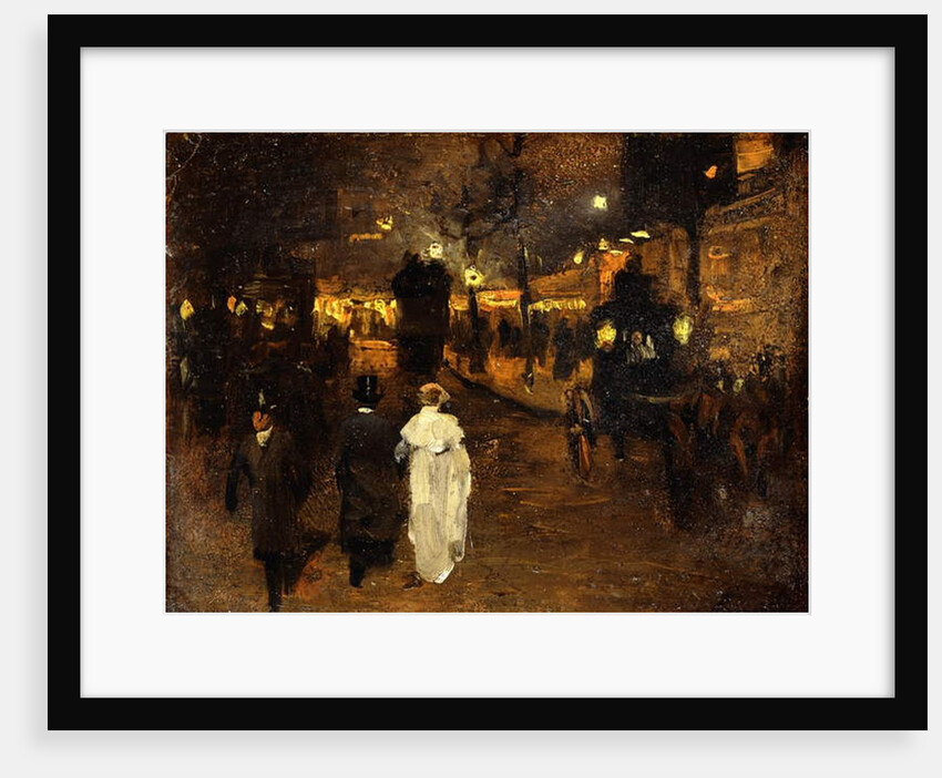 Charing Cross Road at Night, London, c.1905 by Frederick Judd Waugh