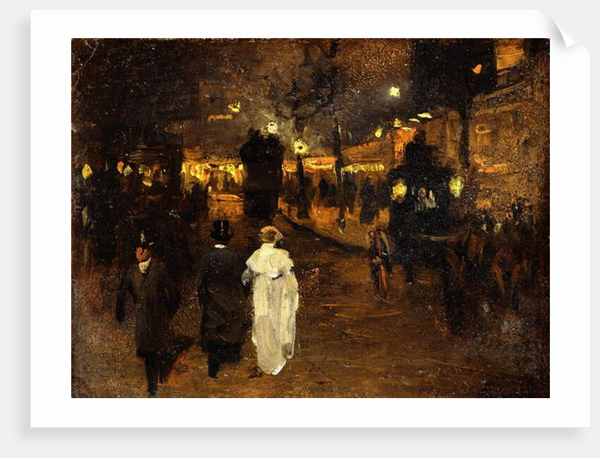 Charing Cross Road at Night, London, c.1905 by Frederick Judd Waugh
