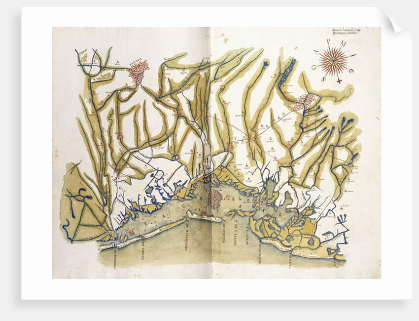 Coloured map of Venice and its region, c.1610 by Cristoforo Sabbadino