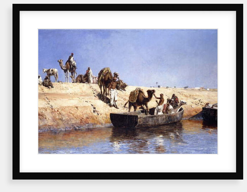 An Embarkment of Camels on the Beach at Sale, Maroc, 1880 by Edwin Lord Weeks