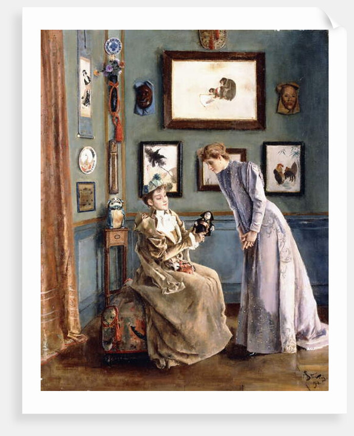 Women with a Japanese Doll, 1894 by Alfred Emile Stevens