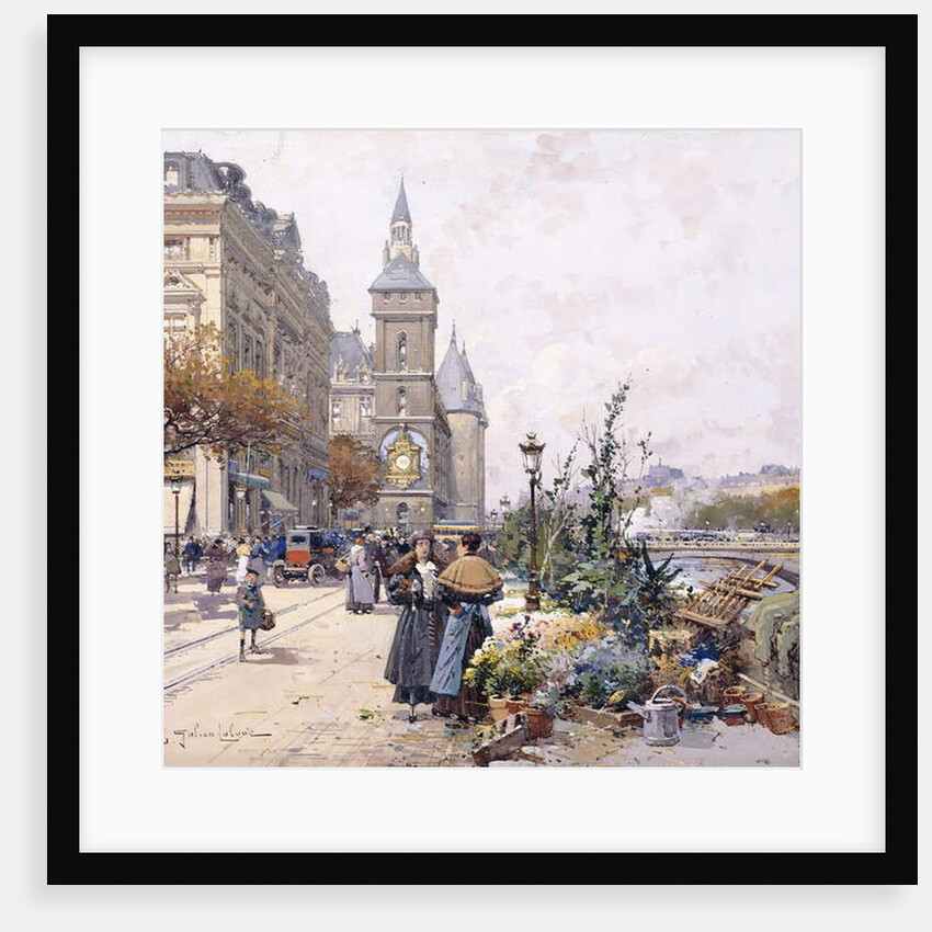 Le Quai aux Fleurs and Hotel by Eugene Galien-Laloue