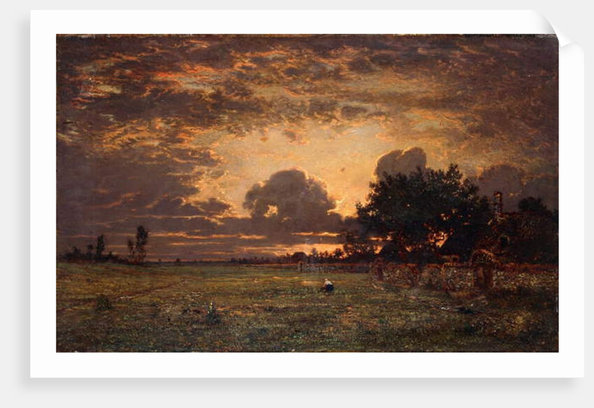 Sunset over the Plain of Barbizon by Thomas Rowlandson