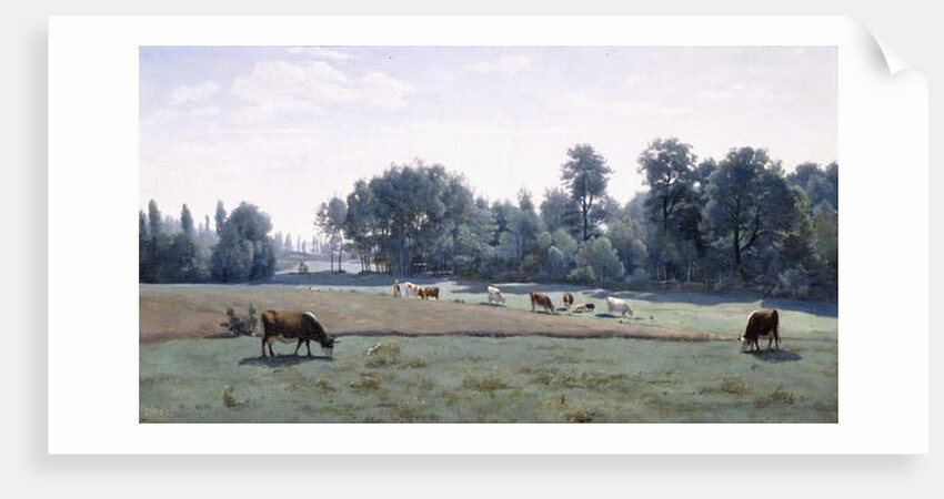 Marcoussis - Cows Grazing, 1845-50 by Jean Baptiste Camille Corot
