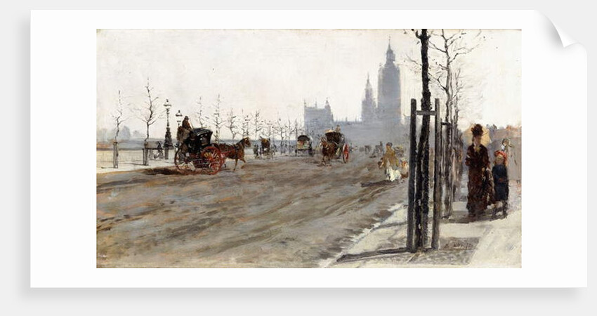 The Victoria Embankment, London, 1875 by Giuseppe or Joseph de Nittis