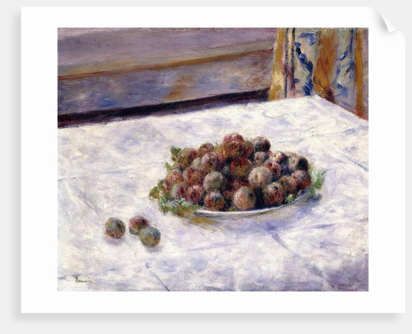 Still Life, Prunes on a Plate, c.1884 by Pierre Auguste Renoir