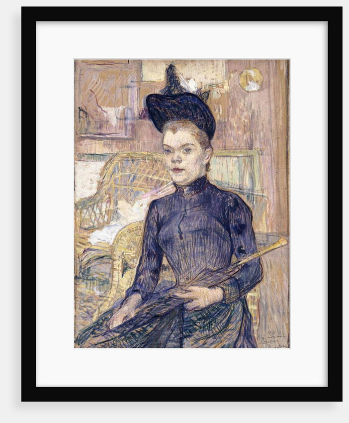 The Woman in the Black Hat, Deaf Berthe, 1890 by Henri de Toulouse-Lautrec