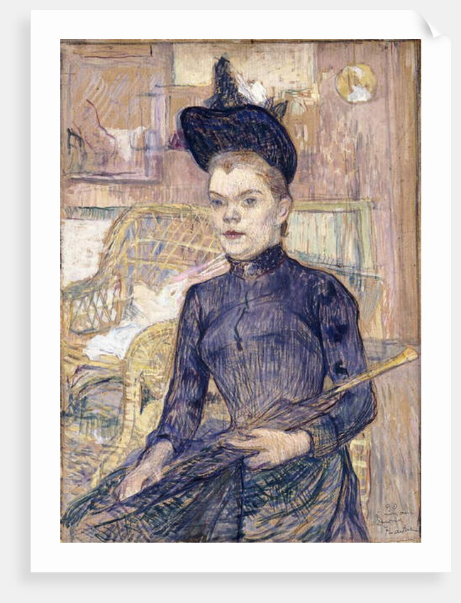 The Woman in the Black Hat, Deaf Berthe, 1890 by Henri de Toulouse-Lautrec