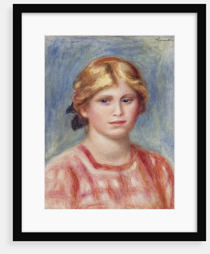 Bust of a Woman with a Rose Coloured Blouse, 1905 by Pierre Auguste Renoir