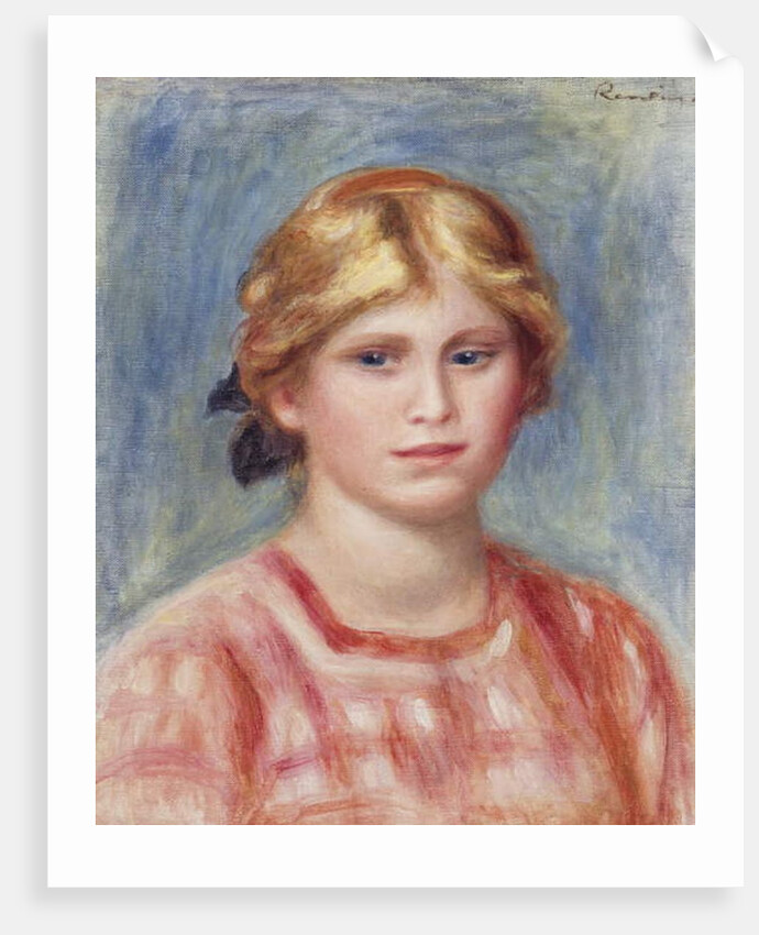 Bust of a Woman with a Rose Coloured Blouse, 1905 by Pierre Auguste Renoir
