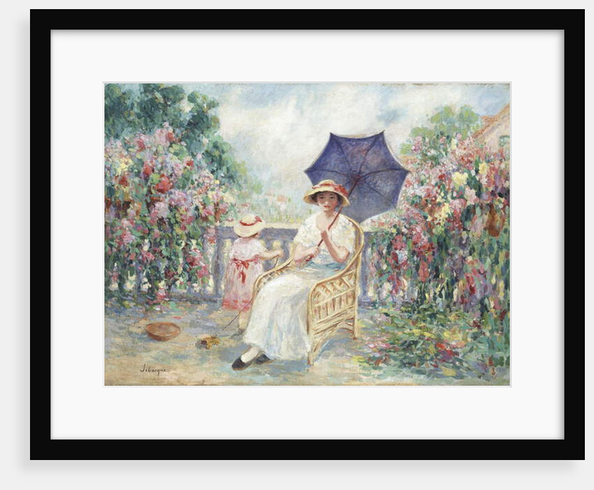 Young Girl and Child on a Terrace, 1914-15 by Henri Lebasque