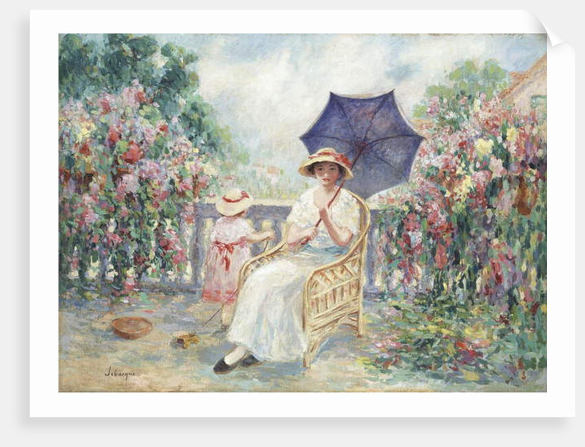 Young Girl and Child on a Terrace, 1914-15 by Henri Lebasque