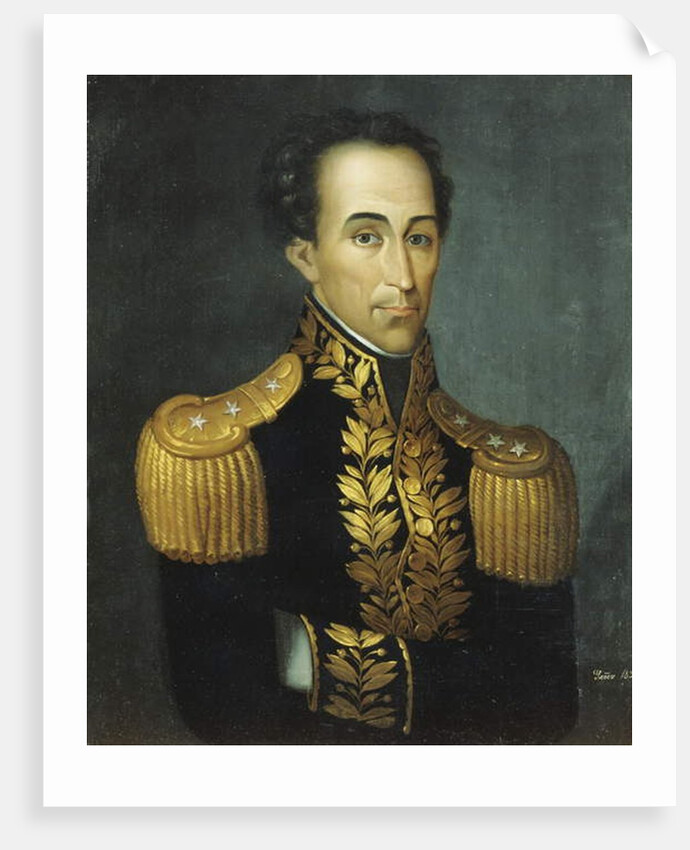 Portrait of Simon Bolivar, 1831 by Jose Anselmo (attr.to) Yanez