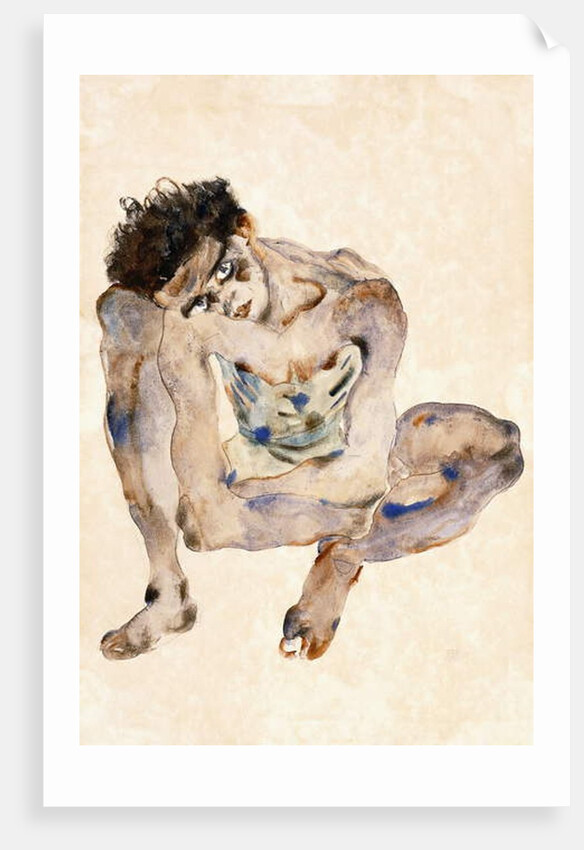 Squatting, 1912 by Egon Schiele