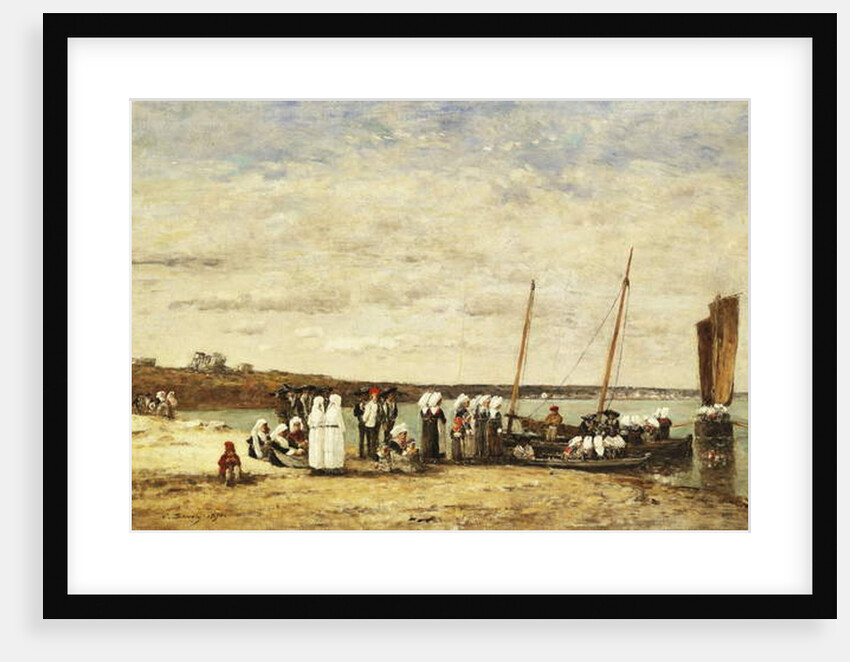 Fisherwomen disembarking from Plougastel, 1870 by Eugene Louis Boudin