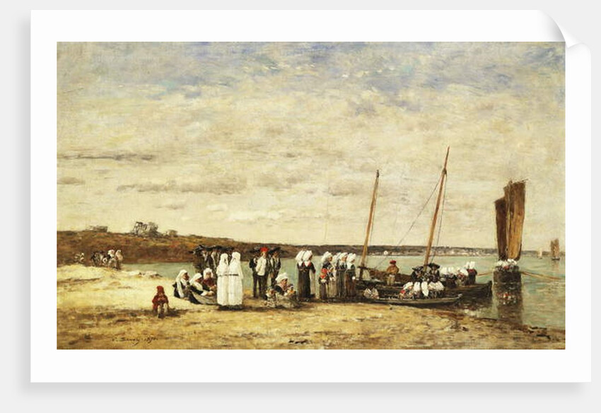 Fisherwomen disembarking from Plougastel, 1870 by Eugene Louis Boudin