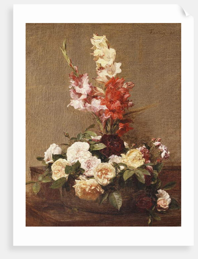Gladioli and Roses, 1881 by Ignace Henri Jean Fantin-Latour