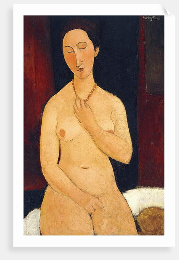 Sitting Nude with Necklace, 1917 by Amedeo Modigliani