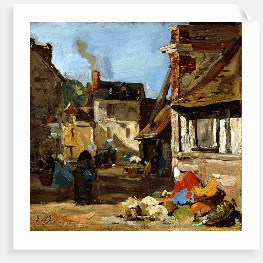 Honfleur, Saint-Catherine market place, 1867-1870 by Eugene Louis Boudin