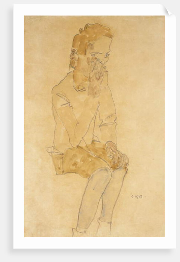 Sitting Boy, 1910 by Egon Schiele
