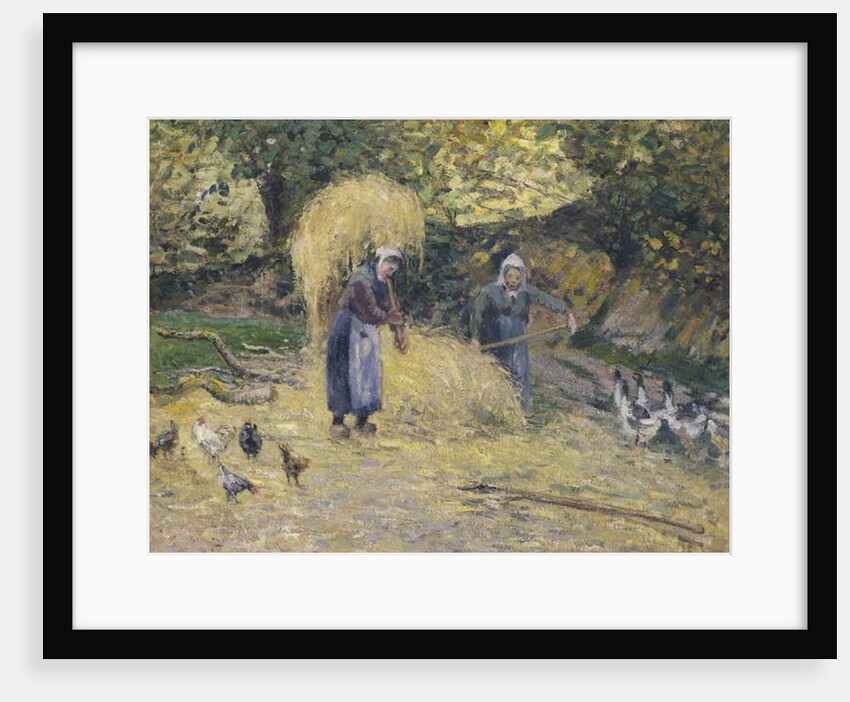 Peasants Heaving Straw, Montfoucault, 1875 by Camille Pissarro
