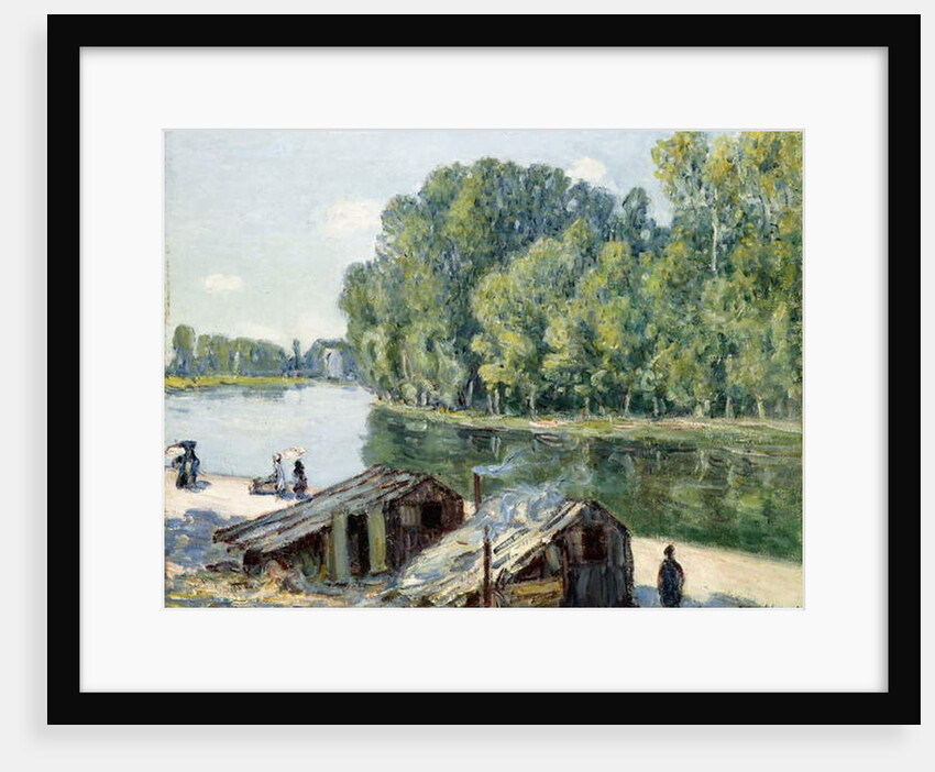 Huts along the Canal du Loing, effect of sunlight, 1896 by Alfred Sisley