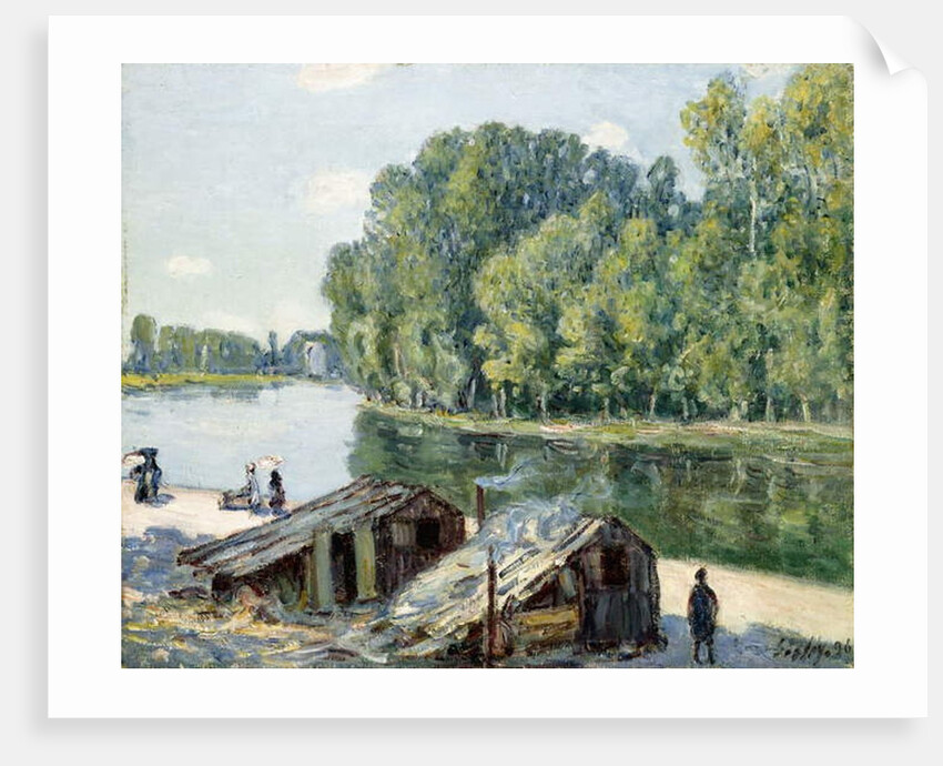 Huts along the Canal du Loing, effect of sunlight, 1896 by Alfred Sisley