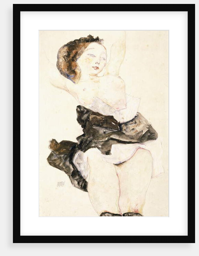 Lying Young Girl, Half Nude, 1912 by Egon Schiele
