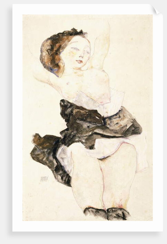 Lying Young Girl, Half Nude, 1912 by Egon Schiele