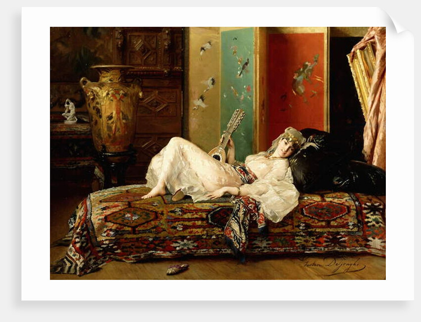 A Reclining Odalisque by Gustave Leonard de Jonghe