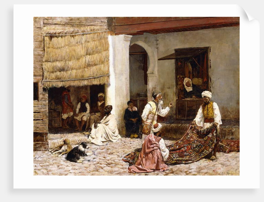 A Rug Bazaar, Tangier, 1878 by Edwin Lord Weeks