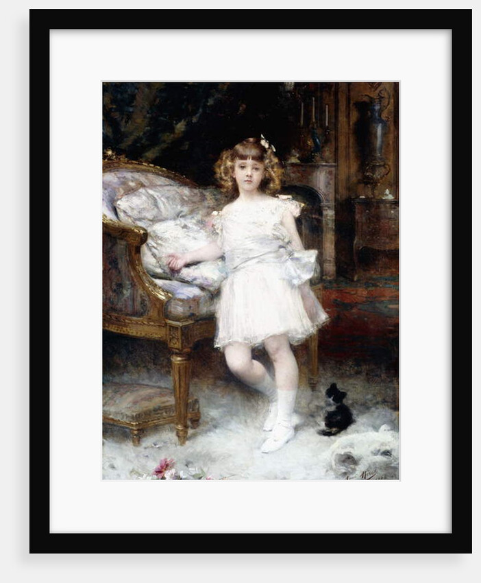 Portrait of Janine Potin with a Kitten, 1904 by Aime Nicolas Morot