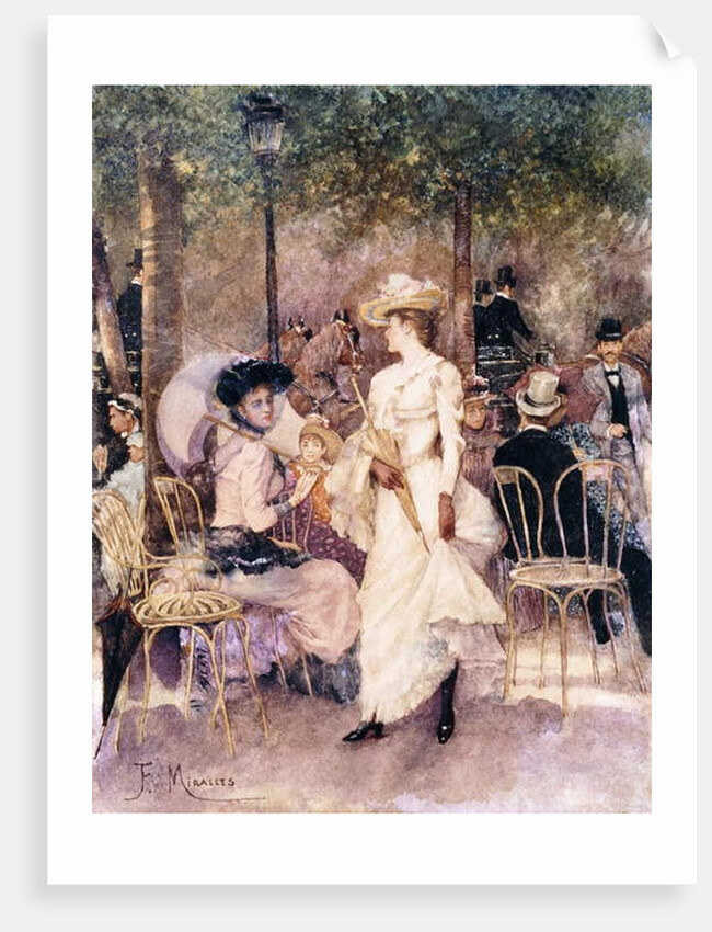 Figures in a Park by Francesco Miralles Galaup