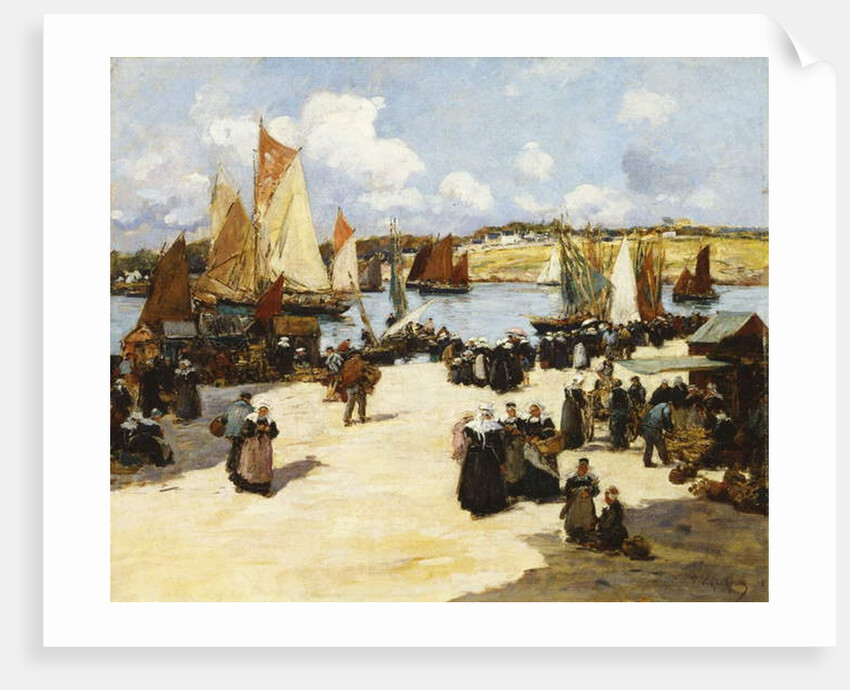 A Busy Port Scene by Fernand Legout-Gerard