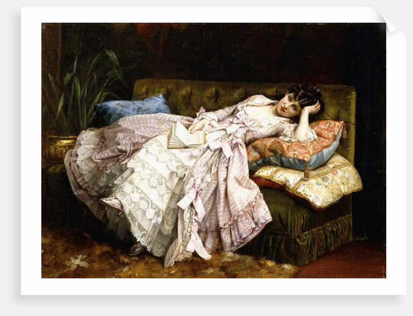 A Reclining Beauty, 1877 by Auguste Toulmouche