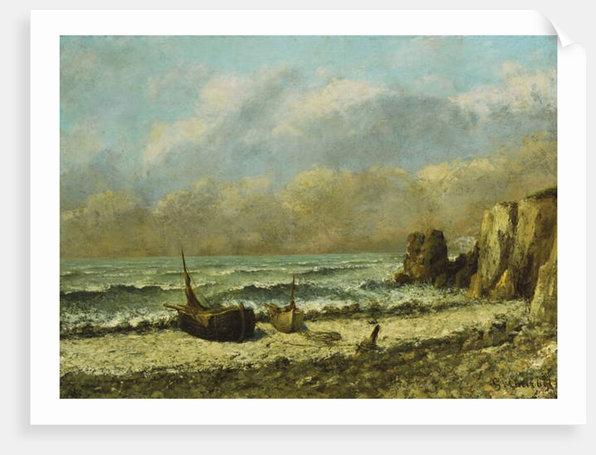 Two Boats on the Beach, by Gustave Courbet