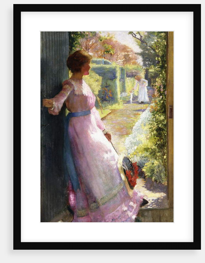 The Artist's Wife Welcoming her Sister, Hebe, to Tea by Alfred Sangster