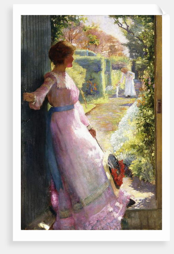 The Artist's Wife Welcoming her Sister, Hebe, to Tea by Alfred Sangster