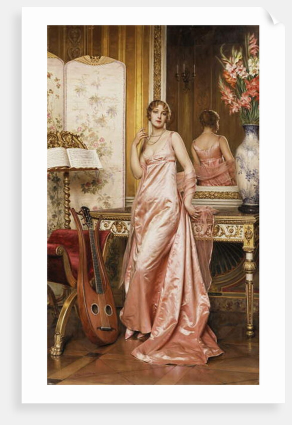 An Elegant Lady in an Interior by Joseph Frederick Charles Soulacroix