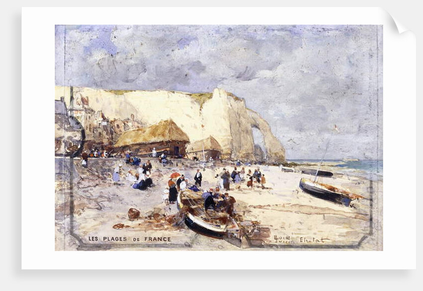 The Beach at Etretat, by Luigi Loir
