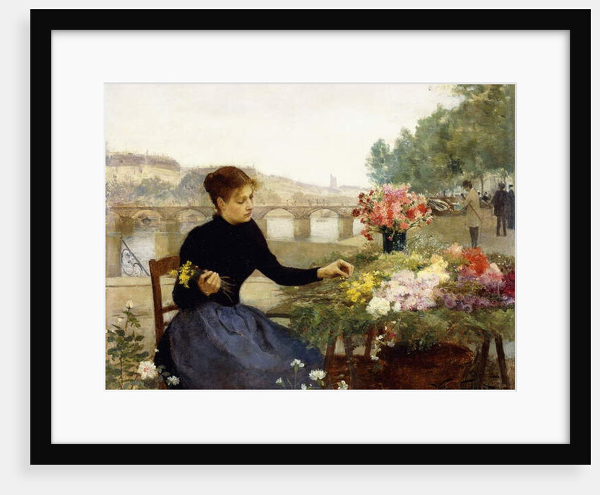 A Parisian Flower Market by Victor Gabriel Gilbert