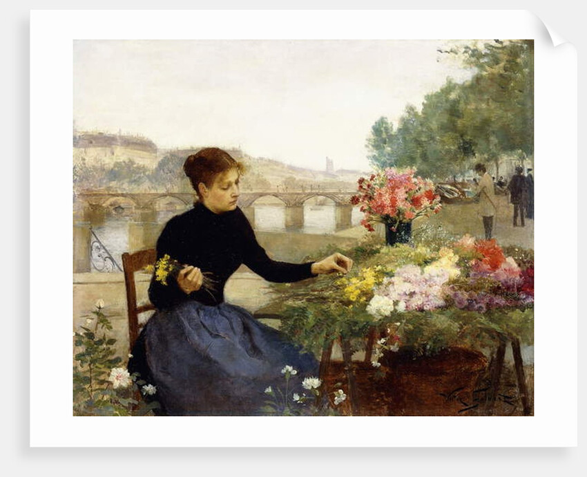 A Parisian Flower Market by Victor Gabriel Gilbert