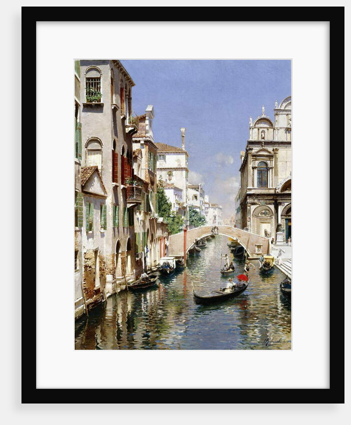 A Venetian Canal with the Scuola Grande di San Marco and Campo San Giovanni e Paolo, Venice by Rubens Santoro