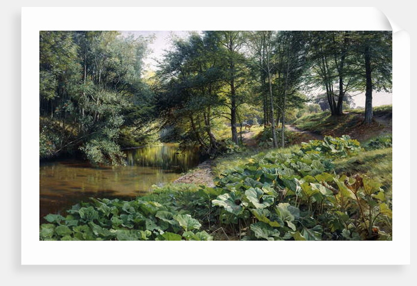 A Wooded River Landscape with Deer Beyond, 1904 by Peder Monsted