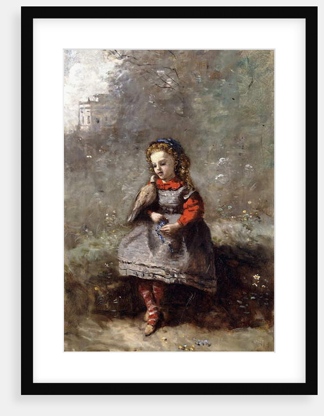 Mlle. Leotine Desavary holding a Dove, 1872 by Jean Baptiste Camille Corot
