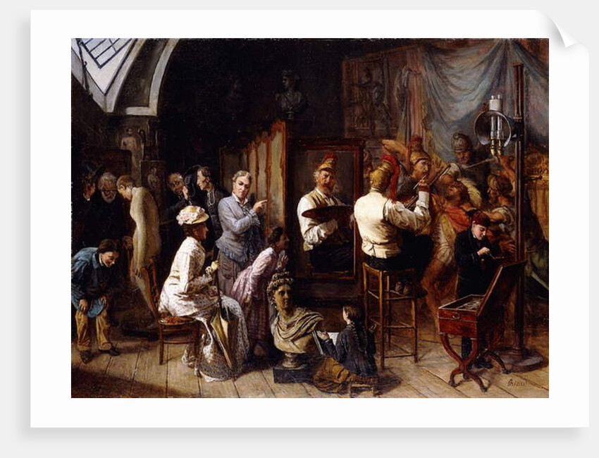 The Artist's Studio by Francois Auguste Biard