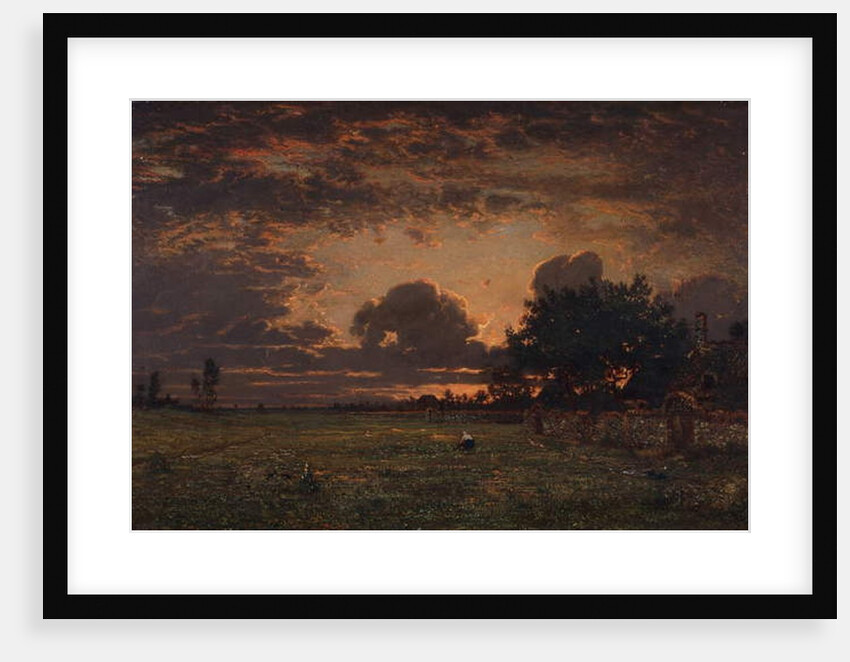 Sunset over the Plain of Barbizon by Theodore Rousseau